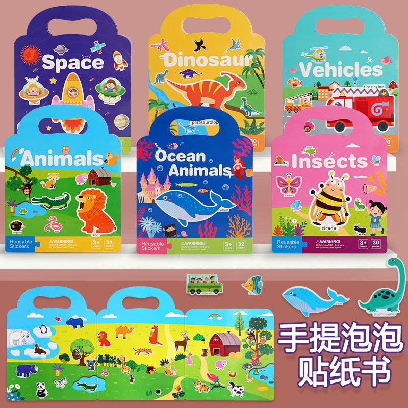 Children'S Portable Jelly Sticker Book 2-3 Years Old Baby Focus Training Paste Paste A Quiet Book Educational Toys - Image 2